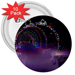 Outdoor Christmas Lights Tunnel 3  Buttons (10 Pack)  by artworkshop