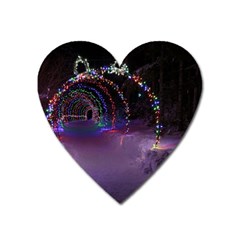 Outdoor Christmas Lights Tunnel Heart Magnet by artworkshop