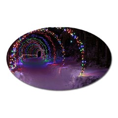 Outdoor Christmas Lights Tunnel Oval Magnet by artworkshop