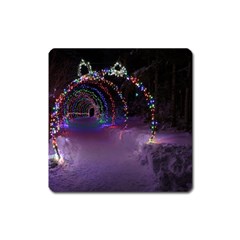 Outdoor Christmas Lights Tunnel Square Magnet by artworkshop