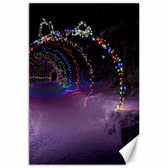 Outdoor Christmas Lights Tunnel Canvas 12  X 18  by artworkshop