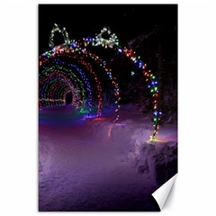 Outdoor Christmas Lights Tunnel Canvas 24  X 36  by artworkshop