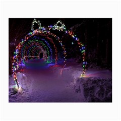 Outdoor Christmas Lights Tunnel Small Glasses Cloth (2 Sides) by artworkshop