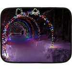 Outdoor Christmas Lights Tunnel Double Sided Fleece Blanket (Mini)  35 x27  Blanket Back