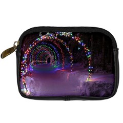 Outdoor Christmas Lights Tunnel Digital Camera Leather Case by artworkshop