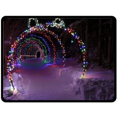 Outdoor Christmas Lights Tunnel Fleece Blanket (large)  by artworkshop