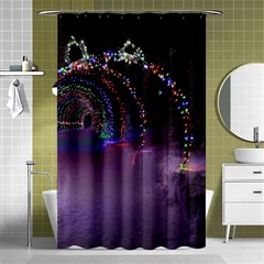 Outdoor Christmas Lights Tunnel Shower Curtain 48  X 72  (small)  by artworkshop