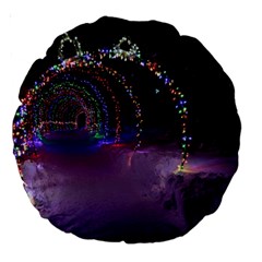 Outdoor Christmas Lights Tunnel Large 18  Premium Round Cushions by artworkshop