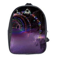 Outdoor Christmas Lights Tunnel School Bag (xl) by artworkshop