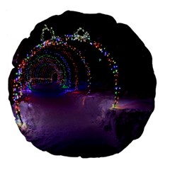 Outdoor Christmas Lights Tunnel Large 18  Premium Flano Round Cushions by artworkshop