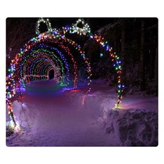 Outdoor Christmas Lights Tunnel Double Sided Flano Blanket (small)  by artworkshop