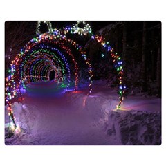 Outdoor Christmas Lights Tunnel Double Sided Flano Blanket (medium)  by artworkshop