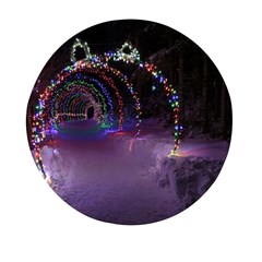 Outdoor Christmas Lights Tunnel Mini Round Pill Box by artworkshop