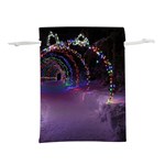 Outdoor Christmas Lights Tunnel Lightweight Drawstring Pouch (L) Front