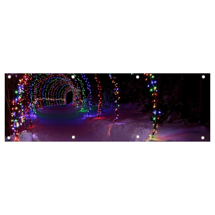 Outdoor Christmas Lights Tunnel Banner and Sign 9  x 3 