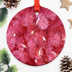 Pink Christmas Tree Ornament (round) by artworkshop