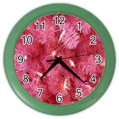 Pink Christmas Tree Color Wall Clock by artworkshop