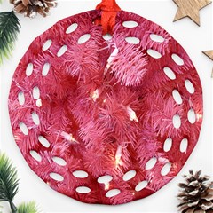 Pink Christmas Tree Ornament (round Filigree)