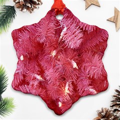 Pink Christmas Tree Snowflake Ornament (two Sides) by artworkshop