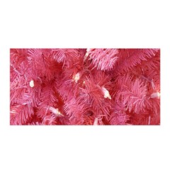 Pink Christmas Tree Satin Wrap 35  X 70  by artworkshop