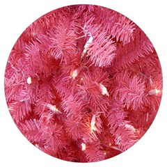 Pink Christmas Tree Round Trivet by artworkshop