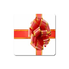 Red Ribbon Bow On White Background Square Magnet by artworkshop