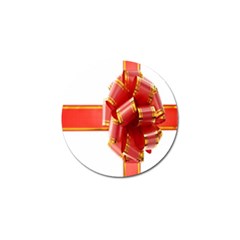 Red Ribbon Bow On White Background Golf Ball Marker (4 Pack) by artworkshop