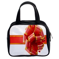 Red Ribbon Bow On White Background Classic Handbag (two Sides) by artworkshop