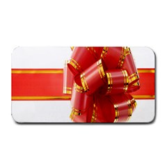 Red Ribbon Bow On White Background Medium Bar Mats by artworkshop