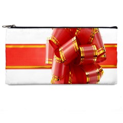 Red Ribbon Bow On White Background Pencil Case by artworkshop