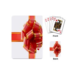 Red Ribbon Bow On White Background Playing Cards Single Design (mini) by artworkshop