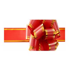 Red Ribbon Bow On White Background Satin Wrap 35  X 70  by artworkshop