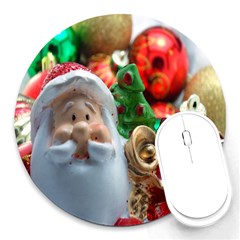 Red Santa Round Mousepads by artworkshop