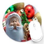 Red Santa Round Mousepads Front