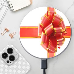 Red Ribbon Bow On White Background Wireless Charger by artworkshop