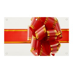 Red Ribbon Bow On White Background Banner And Sign 5  X 3 