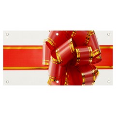 Red Ribbon Bow On White Background Banner And Sign 6  X 3  by artworkshop