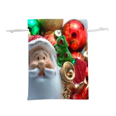 Red Santa Lightweight Drawstring Pouch (s) by artworkshop