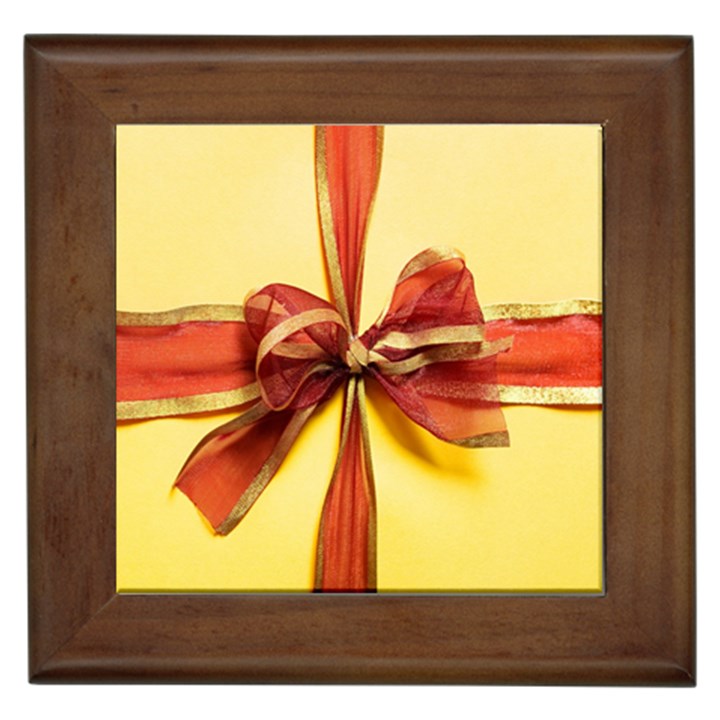 Ribbon Bow Framed Tile