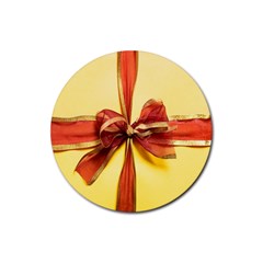 Ribbon Bow Rubber Round Coaster (4 Pack) by artworkshop