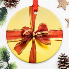 Ribbon Bow Round Ornament (two Sides) by artworkshop