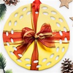 Ribbon Bow Ornament (Round Filigree) Front