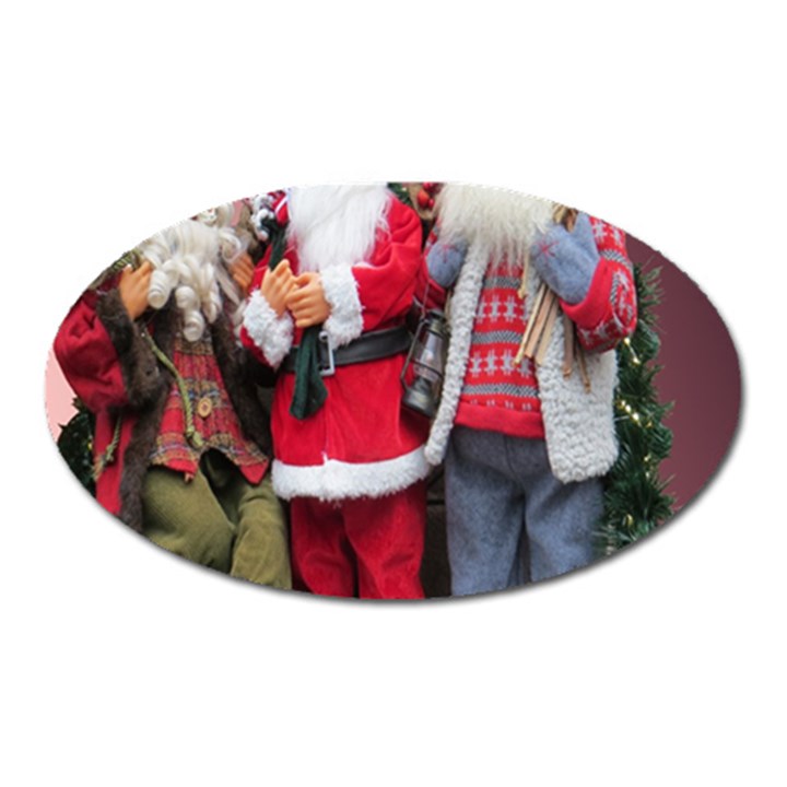 Santa On Christmas 1 Oval Magnet