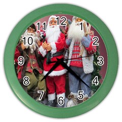 Santa On Christmas 1 Color Wall Clock by artworkshop