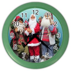 Santa On Christmas 3 Color Wall Clock by artworkshop