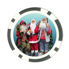 Santa On Christmas 3 Poker Chip Card Guard by artworkshop