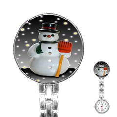 Snowman Stainless Steel Nurses Watch by artworkshop