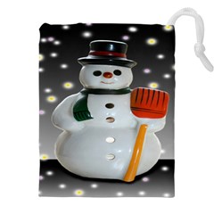 Snowman Drawstring Pouch (5xl) by artworkshop