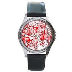 Red Round Metal Watch by nateshop