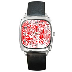 Red Square Metal Watch by nateshop